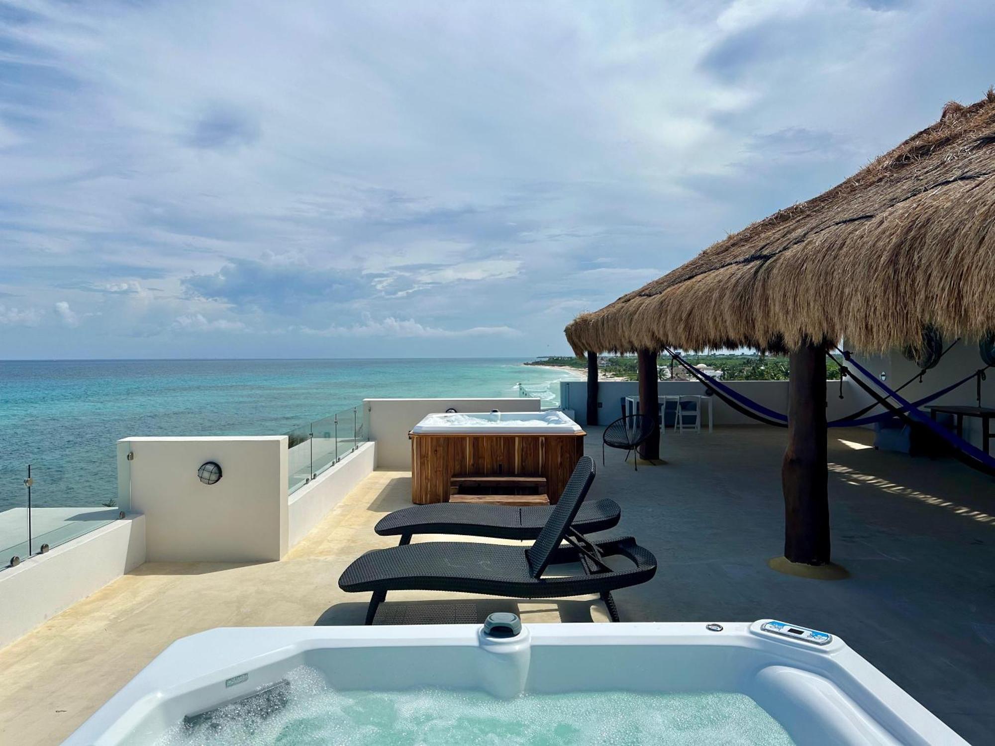 Angelina 28 Beachfront And Family Apartments - Modern And Relaxing Long Stays - 20 Min From Cancun Airport Puerto Morelos Exterior photo
